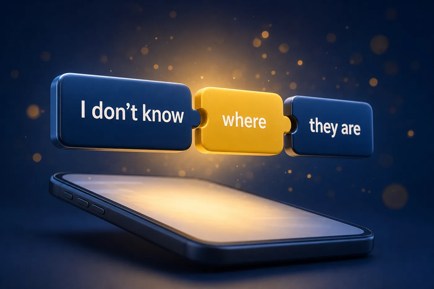 Blocos de palavras em inglês se encaixando: I don't know, where, they are